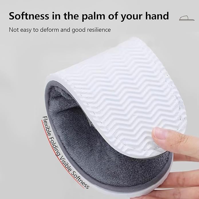 SIMEIER 6 Pairs Gray Spa Slippers for Guests, Disposable & Reusable Non-Slip Hotel Slippers with Storage Bag, Soft Cotton Guest Slippers for Women & Men, Non-Slip for Home, Gym, Bridal Party - Image 7