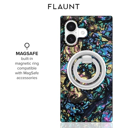 Image of FLAUNT Official Square iPhone 17 Case - Abalone Shell | Phone Cover for iPhone 17 - Compatible with MagSafe and Wireless Charging - Drop-Tested Shockproof Designer Hard Cover