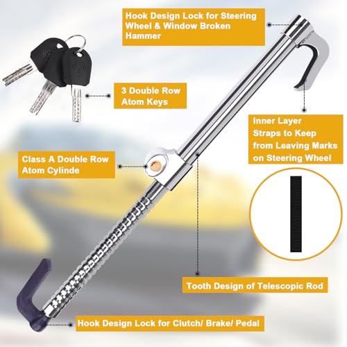 Tevlaphee Universal Steering Wheel Brake Lock