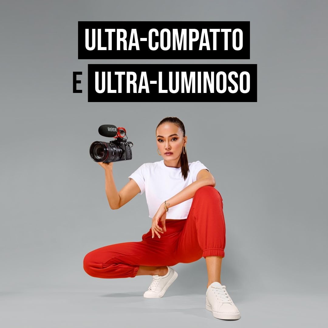 RØDE VideoMic GO II Microfono a canna ultra-compatto per fotocamere con uscite da 3,5 mm e USB per cinema, creazione di contenuti, podcasting e videochiamate