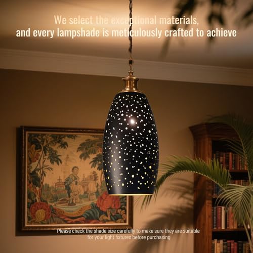 9.45" H × 5.12"Dia Laser Cut Small Metal Pendant Lamp Shade, UNO Fitter. - image 4