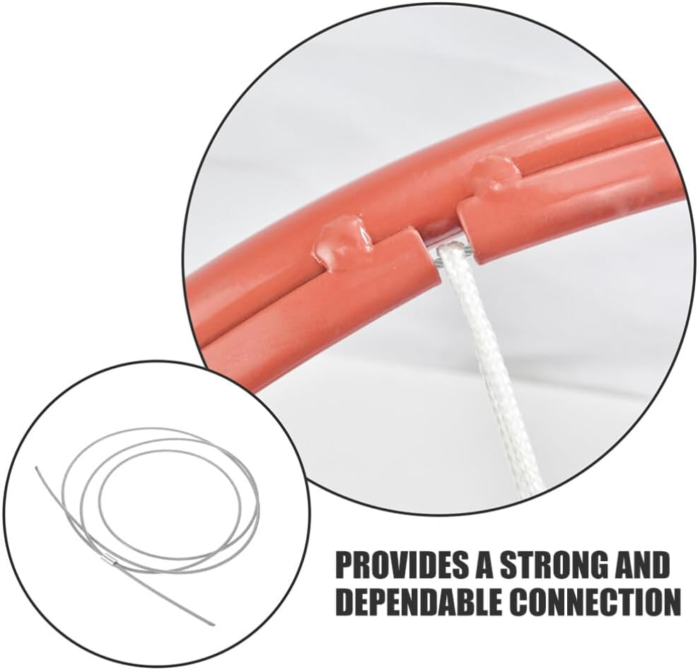 HANABASS 2 Pack Basketball Net Replacement String for Basketball Hoop Rim, Steel Wire Lacing Rope for Outdoor Indoor Heavy Duty Court Equipment