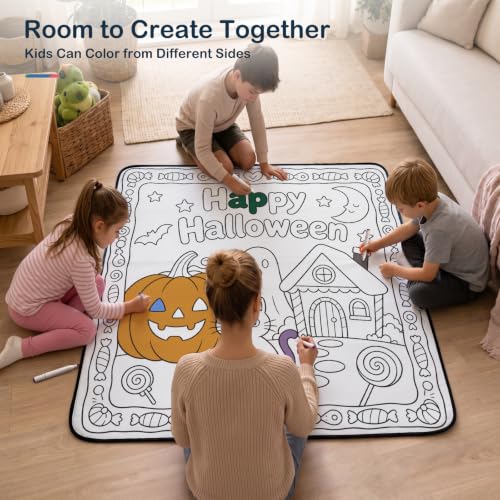 Qoulurd Halloween Coloring Blanket Kit for Ages 5+, 50 x 55 Inch - image 5
