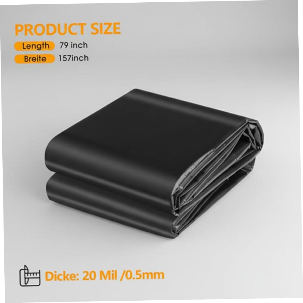 Teichfolie, 0, 5 mm Dicke Ldpe-Teichfolie, 10 x 13 Fuß robuste, Faltbare wasserdichte Membran für Fischteiche und Wassergärten