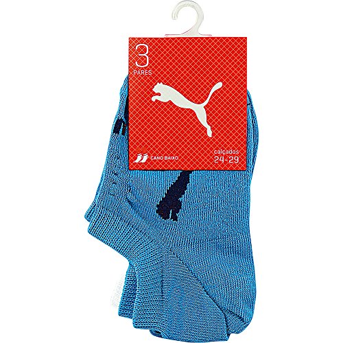 Meia Puma Kids - Kit 3 Pares Branca (Infantil) Tamanho: 04 06 | Cor: Sortida | Calçados: 24 a 29
