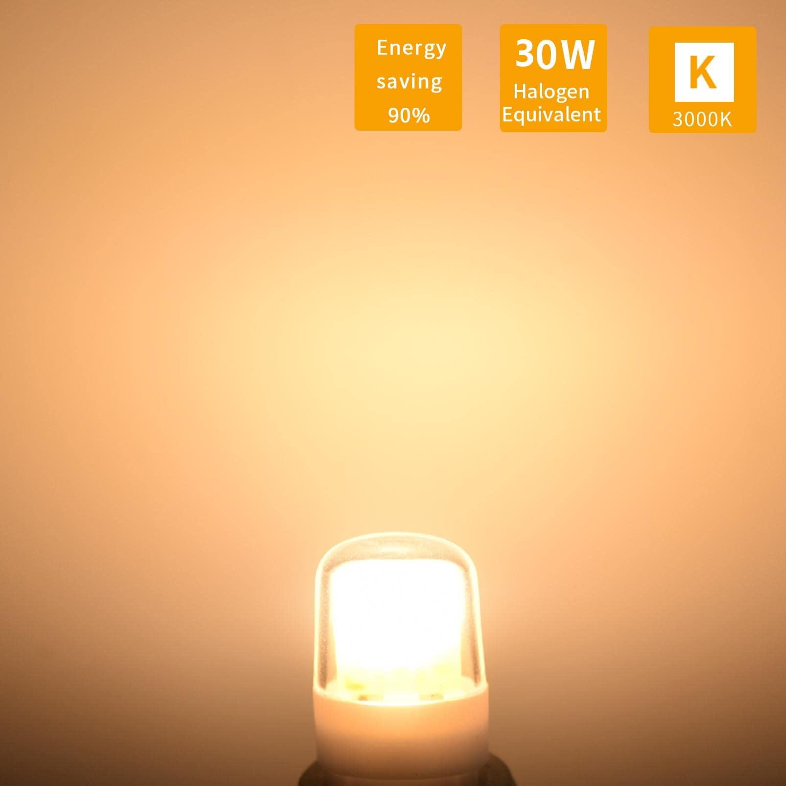 Żarówki LED G9 ciepła biel 3000K 3 W (odpowiednik 30 W) Zmienna intensywność CRI 80 + 300 lumenów do okapu kuchennego żyrandol kinkiety oświetlenie szafki lampa stołowa (12 szt.)