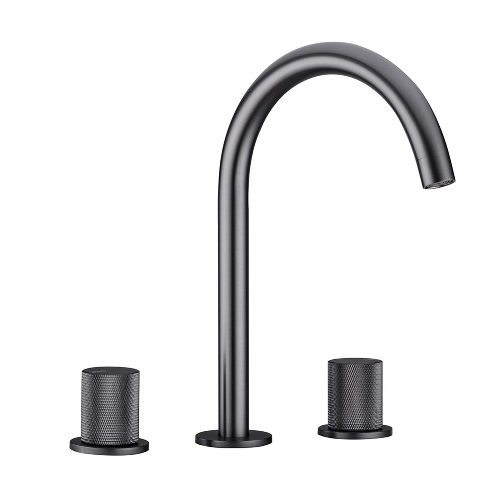 Robinet de lavabo de salle de bains mélangeur en laiton à deux poignées bronze à canon