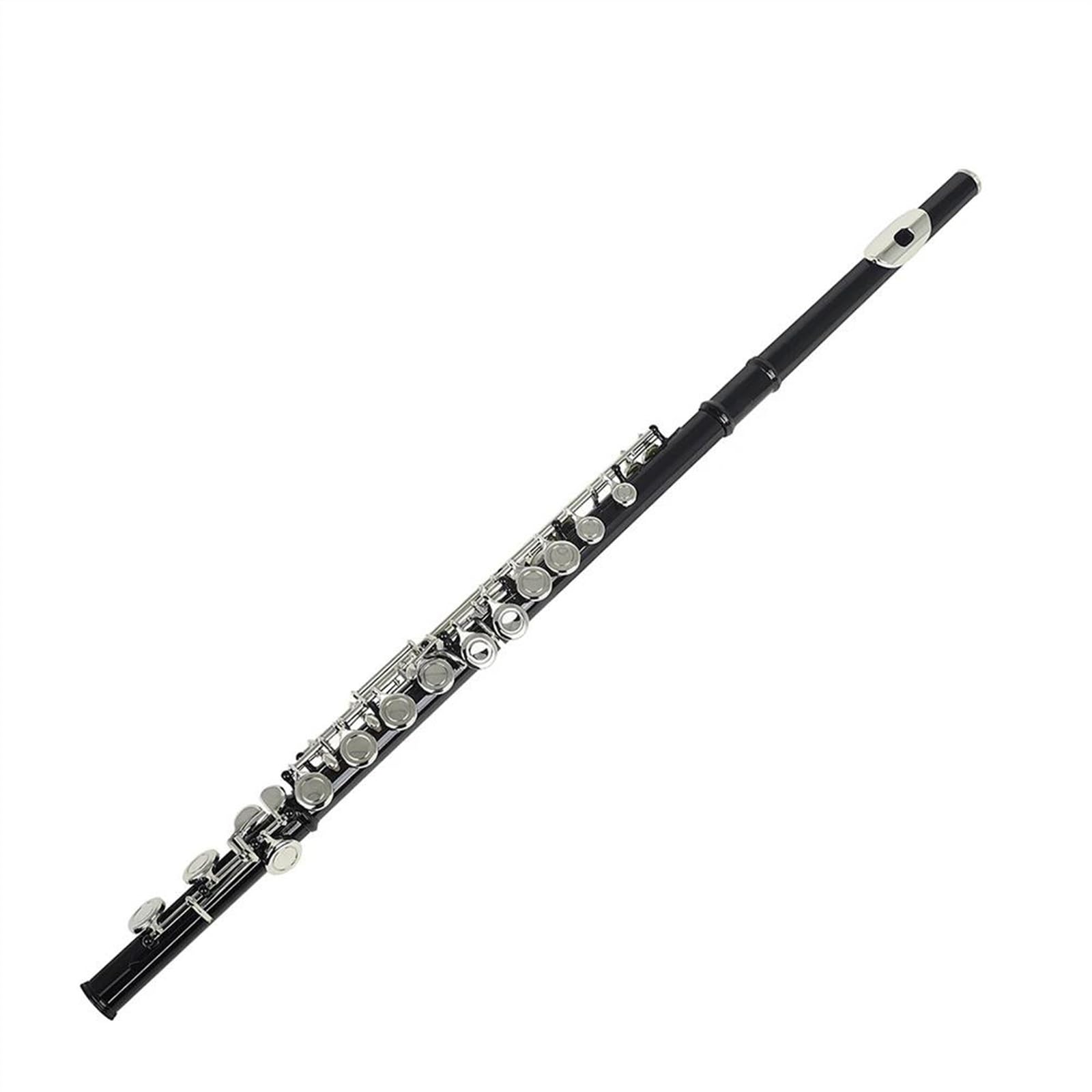 Flauta De Cuproníquel Con Llave Plateada, 16 Agujeros, Agujero Cerrado, Tono C, Flauta Negra Con Accesorios De Flauta Flauta Travesera Kit
