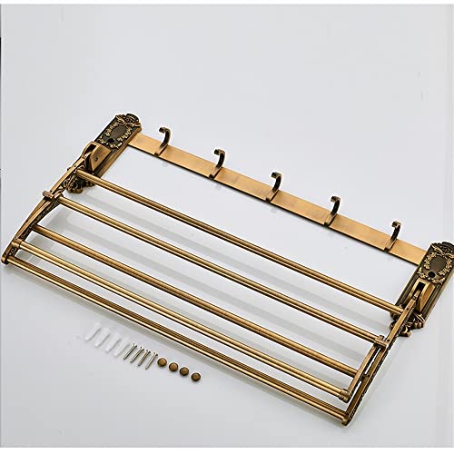Porte-serviette active pliable CRODY à double étagère et crochets - 4