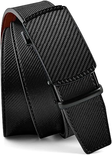 DOOPAI Leather Ratchet Belts for Men Automatic Belts Men With Easier Slide Buckle,1 3/8" Adjustable Trim to Fit - Image 3