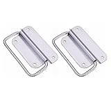 2 Pcs 304 Stainless Steel Folding Door Handle Industrial Equipment Air Box Handle Tool Movable Wooden Box Handle, Marine Locker Cabinet Lift 75x45mm