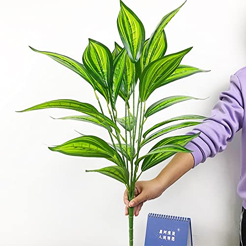 ZAW Palmera de 75 cm, 26 hojas, plantas de palmeras artificiales grandes, ramo de árbol de monstera tropical, hojas de plástico de tacto real, follaje de pared para decoración del hogar, plantas