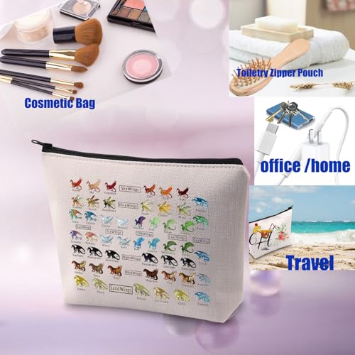 PXTIDY Dragon Novel Makeup Bag Bookish Gift Dragon Tribes For Dragon Lovers Cosmetic Bag Zipper Pouch