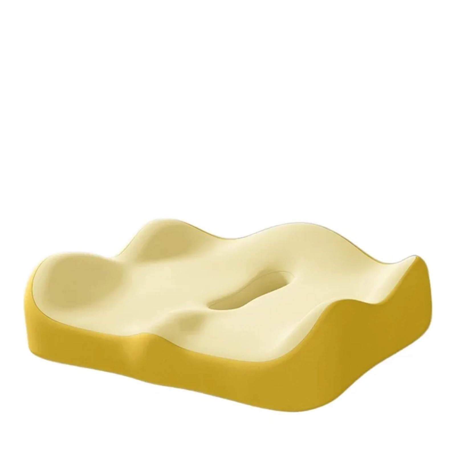 XCFTYRU Office chair cushion， Memory Foam Coccyx Cushion Comfort Car Seat Pain Relief Breathable Chair Orthopedic(Yellow)
