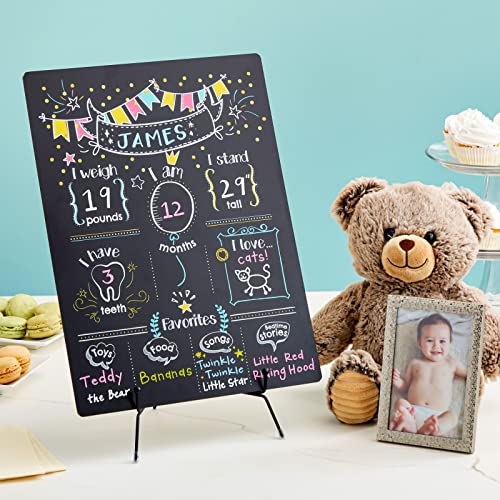 Monthly Baby Milestone Chalkboard, First Year Boy and Girl Age Tracking Growth Sign 29.5 x 39.5 cm (11.6 x 15.6 inches) - Image 4