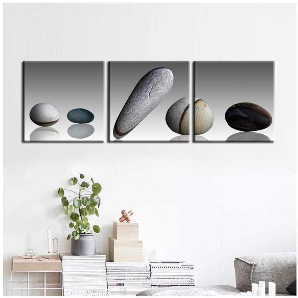3 Piece Set of Canvas Wall Art Nordic Minimalism Posters and Prints Wall Art Canvas Painting Stone Art Pictures Wall Decoration for Living Room Frameless 40 * 60Cm