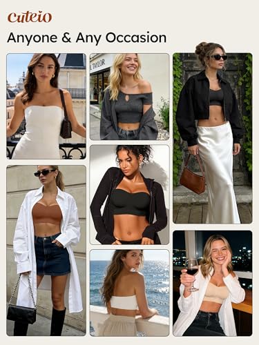 Image of Strapless Bras for Women Bandeau Wireless Tube Top Bralette - S-XL