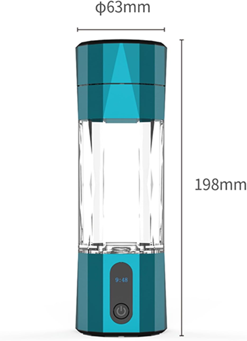 208ml Hydrogen Water Bottle PEM Electrolysis Hydrogen Generator 6000-8000 PPB LED Display Portable Rechargeable Hydrogen Water Bottle for Office,Home and Travel (Silver)