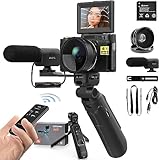 analoge filmkamera kaufen [48MP & 4K HD Digitalkamera] Diese V-CamPro Vlogging-Kamera hat einen SONY-Sensor, der klare Fotos mit bis zu 48 Megapixeln und eine Videoauflösung von bis zu 4K liefert. Unterstützt 16X Digitalzoom. Es ist Autofokus, Tracking-Objekt automatischlly klare Fotos zu erfassen, für Nahaufnahme Shoting, können Sie auch halb drücken Sie den Auslöser für die schnelle Fokussierung.