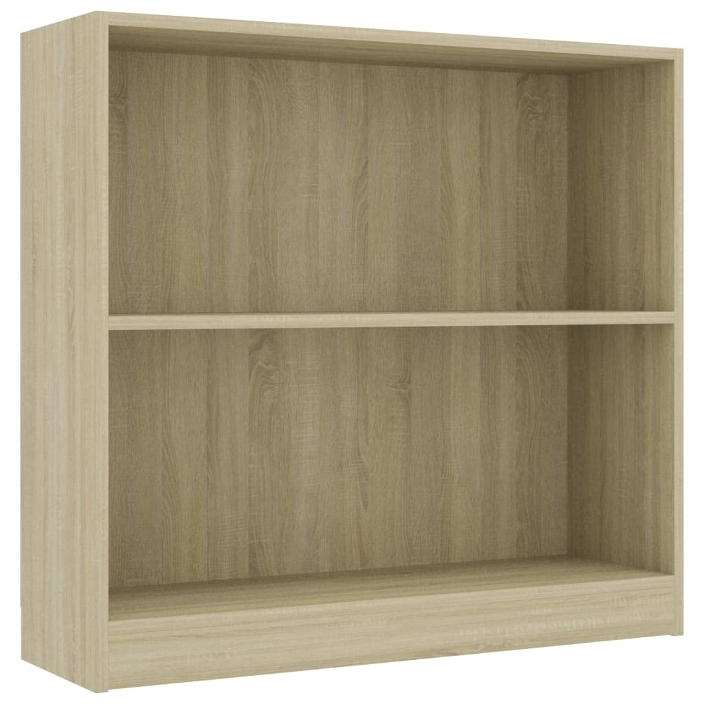 vidaXL Bookshelf - Sonoma Oak Engineered Wood 80x24x75 cm, 2-Layer Home Office Shelving Solution, Versatile Storage Cabinet — image 1
