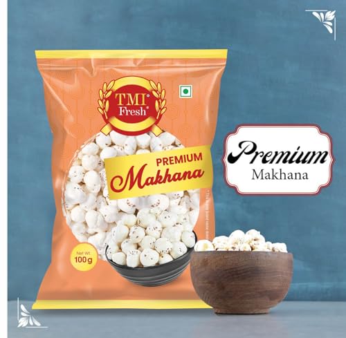 Image of TMI Fresh Phool Makhana 100g | Premium Fox Nuts (Lotus Seeds) | 100% Natural & Hygienically Packed | Healthy Roasted Snack | Rich in Protein & Nutrients | Gluten Free & Vegetarian
