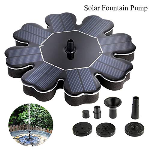 Solar Fountain Pump, Free Standing Bird Bath Fountain Pump Water Cycle With 4 Spray Heads Solar Pond Pump