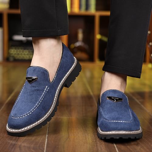Image of Coramtty Men's Dress Loafers Classic Comfort Vintage Suede Slip On Business Work Driving Walking Casual Shoes