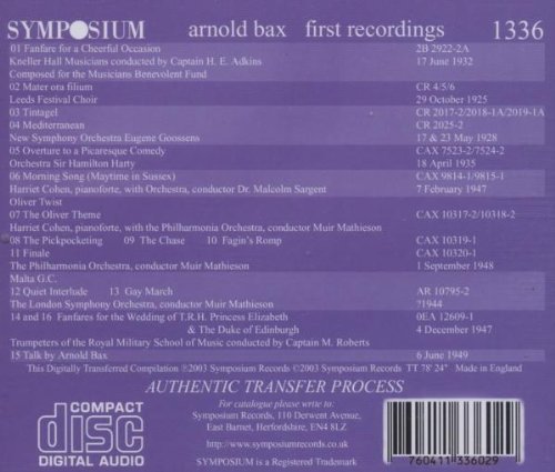 Arnold BAX: First Orchestral Recordings 1925-1949