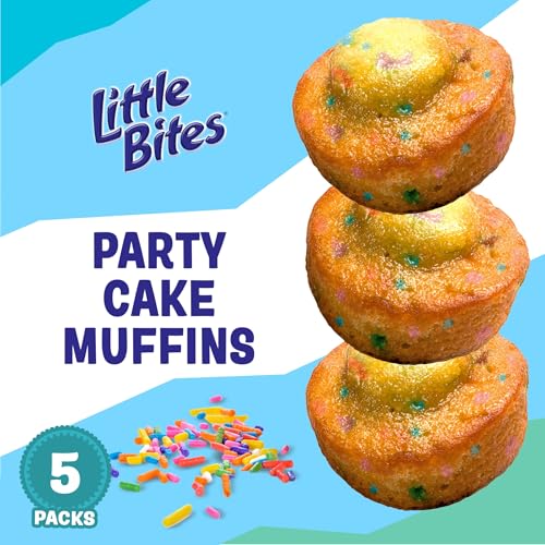 Image of Little Bites Party Cake Muffins, 5 individual packs, (1.5 oz each), Cake and Sprinkles Mini Muffins, 7.5 oz Multipack