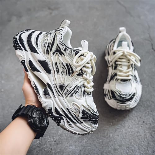 Trend Fashion Breathable Mesh Lace Up Chunky Sneakers for Mens Lightweight Non-Slip Round Toe Casual Outdoor Walking Running Shoes Sport Dad Shoes3