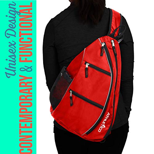 image for Athletico Sling Bag - Crossbody Backpack for Pickleball, Tennis, Racke