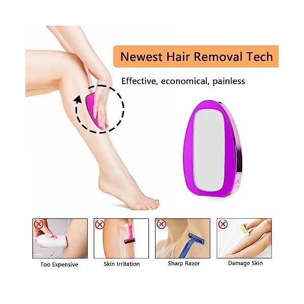 KONFEN Nano Haarentferner Crystal Haarentferner, Haarentfernung ohne Rasieren für Damen und Herren, Hair Removal Painless Hair Eraser Haarradierer Kristall Epilatör (Lila) – Bild 4