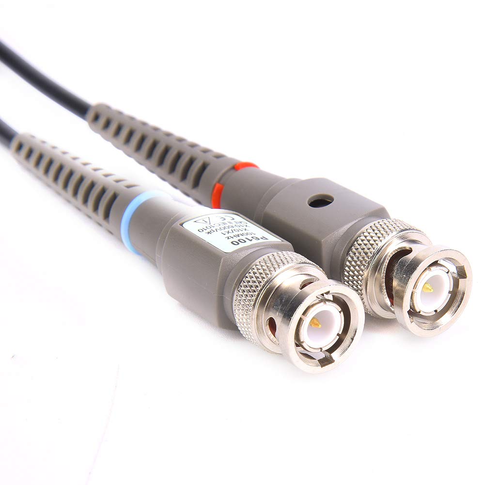 P6100 High Oscilloscope Probe Kit 1X 10X 100MHz Oscilloscope Accessories, Adjustable Damping, Marking Rings for Channel Identification, Integrated Injection Moulding