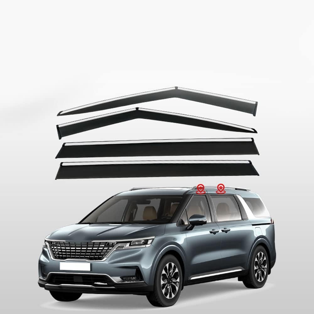 ZKNing Car Wind Deflectors for KIA Carnival KA4 2021 2022 Front Rear Side Door Window Visor Car Deflector Windproof Rain Smoke Guards
