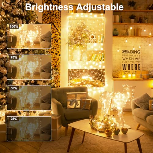 LED Lichterkette Außen 20m, Lichterkette Innen Strom Warmweiß 200 LED Lichterketten mit Stecker… – Ansicht 3
