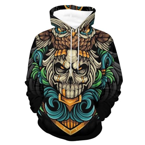 Hoodie hibou squelette UMENG unisexe taille S