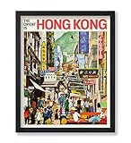Poster Master Vintage The Orient is Hong Kong Print - Retro Travel Poster - Crowded Street Art - Mid-century Gift for Him, Her & Travel Lover - Decor for Office or Dorm - 8x10 UNFRAMED Wall Art