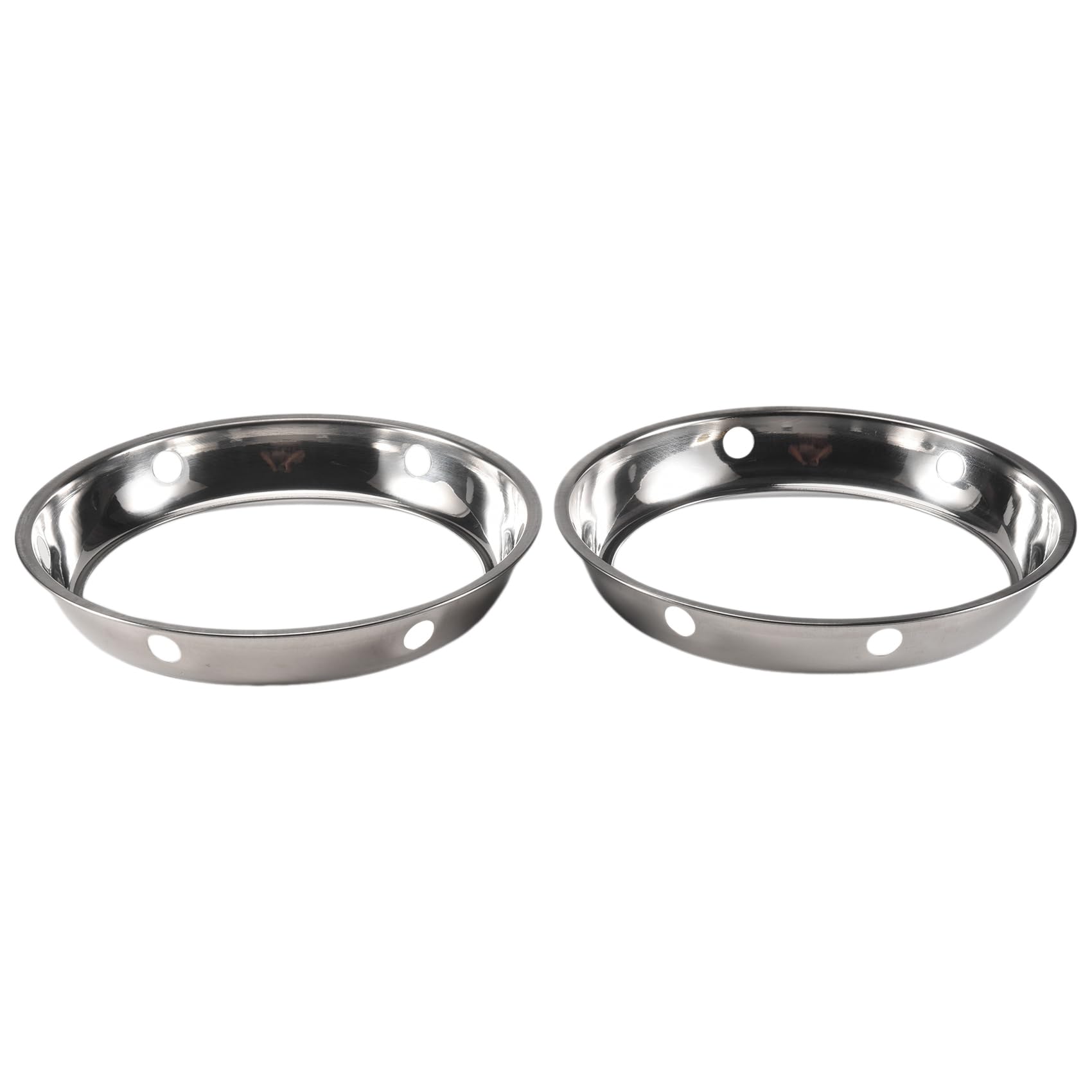 CTRLZS 2PCS Stainless Steel Wok Ring Metallic Round Bottom Wok Rack 10.43X11.8Inch Universal Size Inch for Gas Stove Fry Pans