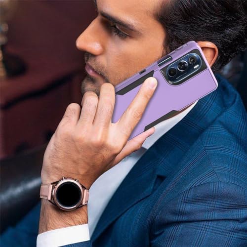 Protector Moto G Stylus 2022 XT2211 resistente de doble capa morado con imán integrado 6