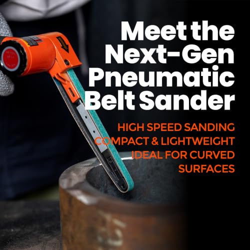Image of 1 /2 inchx18 inch Air Belt Sander | ABRAPRO Mini Pneumatic Belt Sander for Woodworking, Iron, Metal, stainless steel