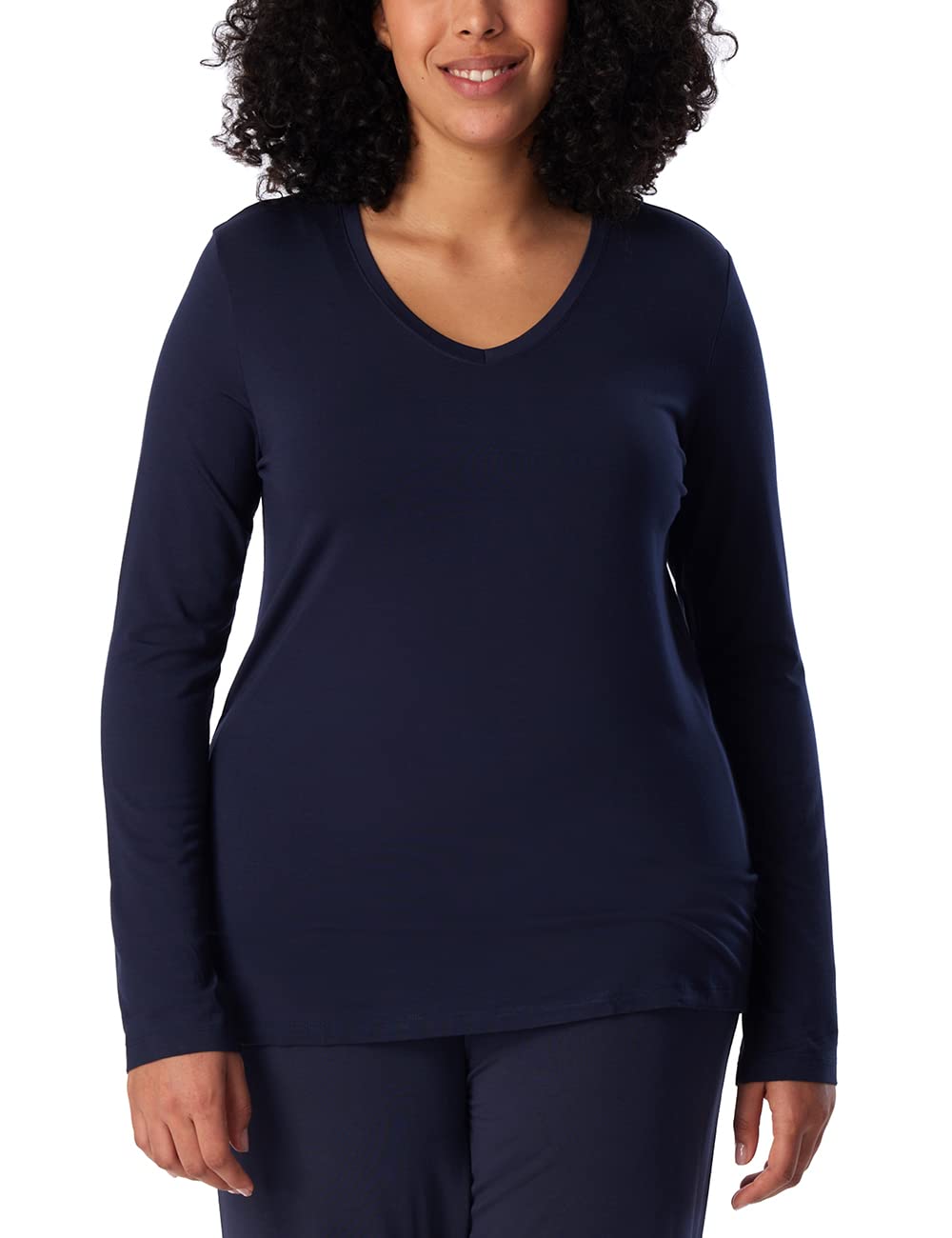 Schiesser Damen Schlafshirt Langarm Modal - Mix + Relax Pyjamaoberteil