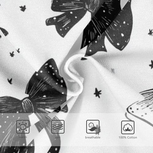 Wusikd Black White Bows Boys' Underwear Cotton Boys Briefs Soft Toddler Underwear 2T3