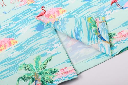 Image of Betusline Girls' and Womens' Hawaiian Shirt Blouse Button Down Beach Shirts