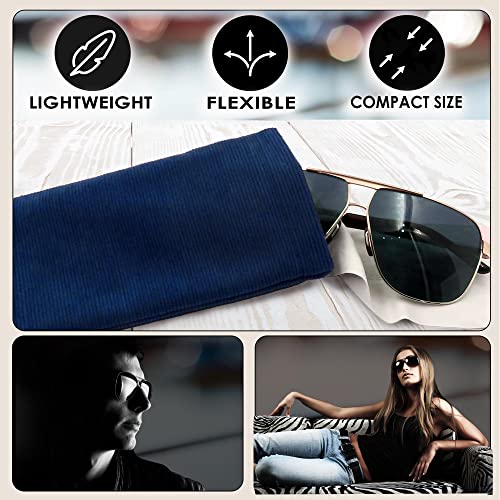 Image of Soft Sunglasses case | Large Glasses Case Holder - Eyeglass Pouch Squeeze Top | Glasses pouch Lightweight Extra Layers