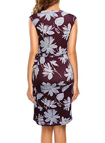 image for Berydress Women's Classic Cocktail Party Cap Sleeve Deep V Neck Draped