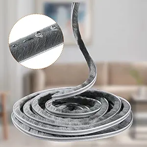 hokmly 16 Ft feet 5m (196 Inch) Brush Weather Stripping,Card-Slot Seal Strip Pile Weatherstrip Door Sweep Brush for Door Window (5mm x 6mm (3/16 1/4 Inch), Gray)