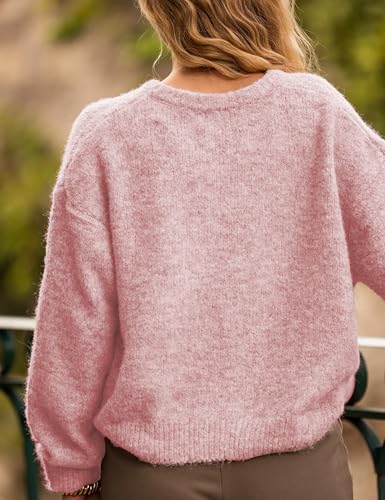 Image of Ynhonra Womens Cardigan Sweater Front Button Loose Y2k Long Sleeve Crewneck | Lightweight Knit Ribbed Hem