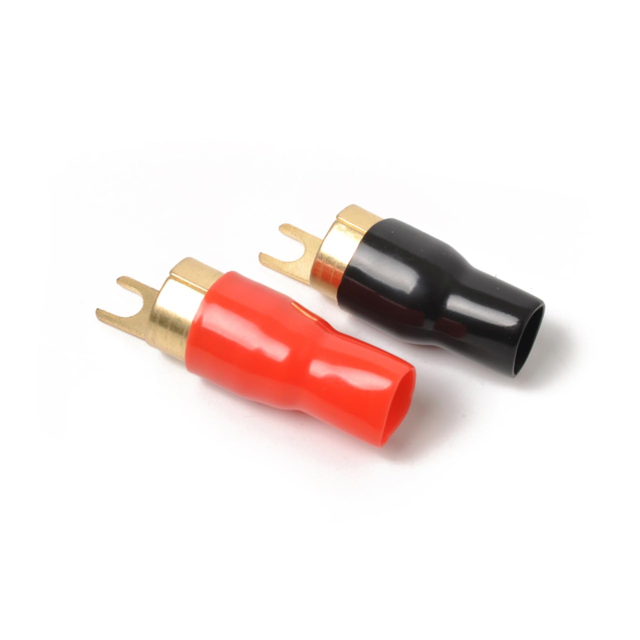 Alipis 1Pair Copper Plated Crimp Connectors Spade Terminals for Speaker Wire Cable Fork Terminal Adapters for Reliable Electrical Connections