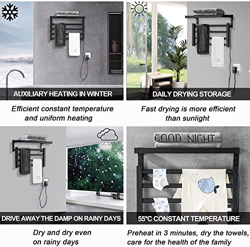 Toallero eléctrico de baño para eliminar la humedad y el mal olor en toallas húmedas 4