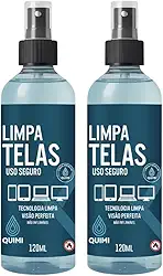 Kit 2 Limpa Telas Quimivida | Para Celulares Monitores Notebooks e TVs | Limpeza Suave Antiestática Sem Resíduos